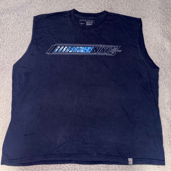 Nike Men's Black Tank Top with Blue Logo - Picture 1 of 3